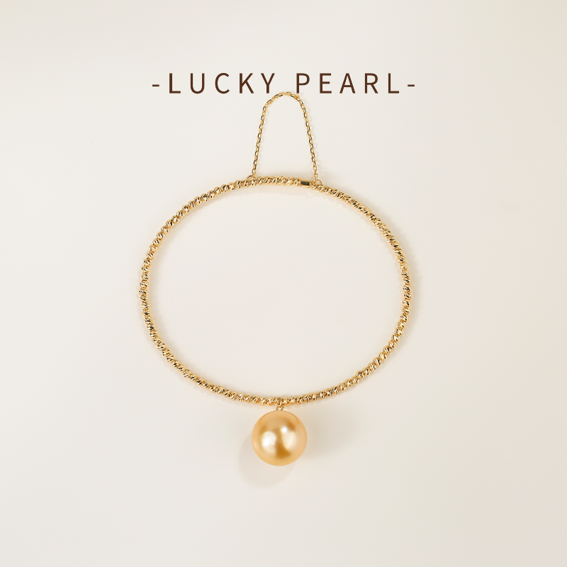 有幸珍珠手镯18K金南阳金珠手镯11-12mm可调节弹力圈海水珍珠手链