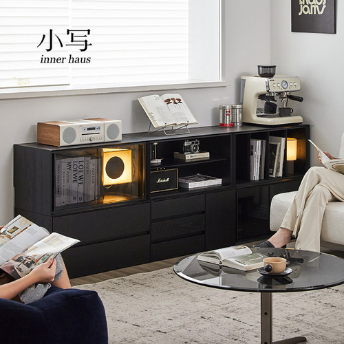 小写inner实木组合柜模块化落地矮书柜多功能电视柜收纳储物柜子Q