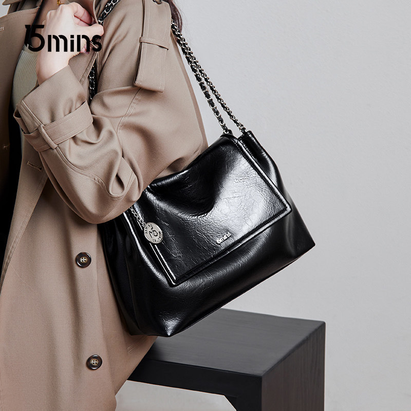 15MINS时尚小众链条单肩托特包大容量通勤挎包潮,箱包皮具/热销女包/男包,腋下包,淘宝优惠券,粉丝福利购,淘宝优惠卷