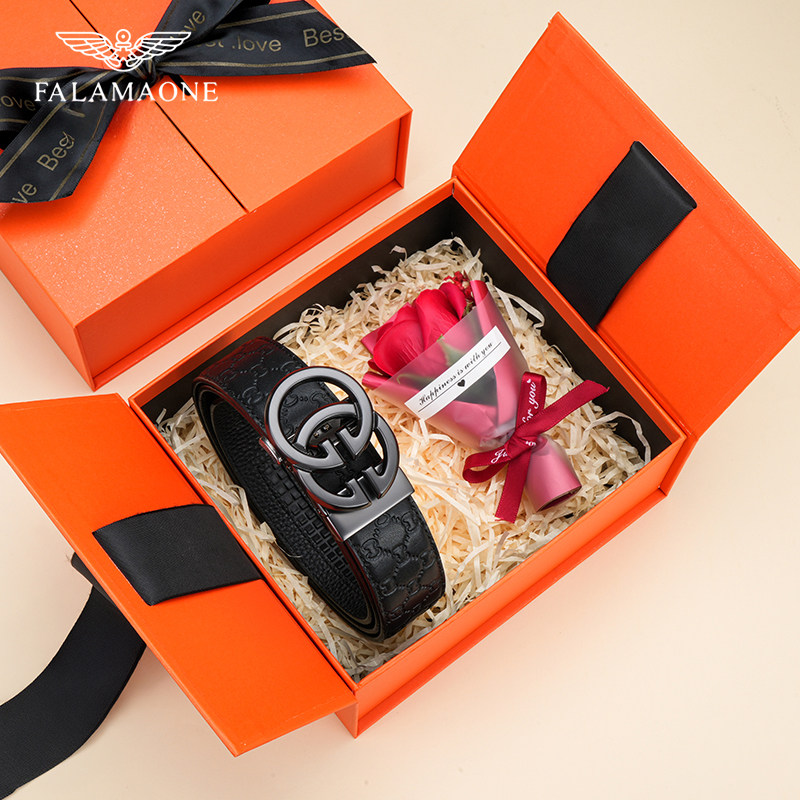 正品法莱阿玛尼皮带男款真皮2025新款高档男士裤腰带生日送男友