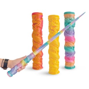 跨境抖音地摊爆款3D打印盘龙剑重力伸缩剑中国龙祥云剑儿童玩具