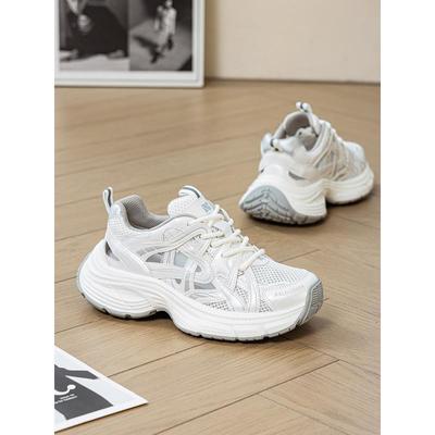 夏季老爹鞋子女镂空网面透气运动鞋2025新款爆款增高厚底休闲女鞋