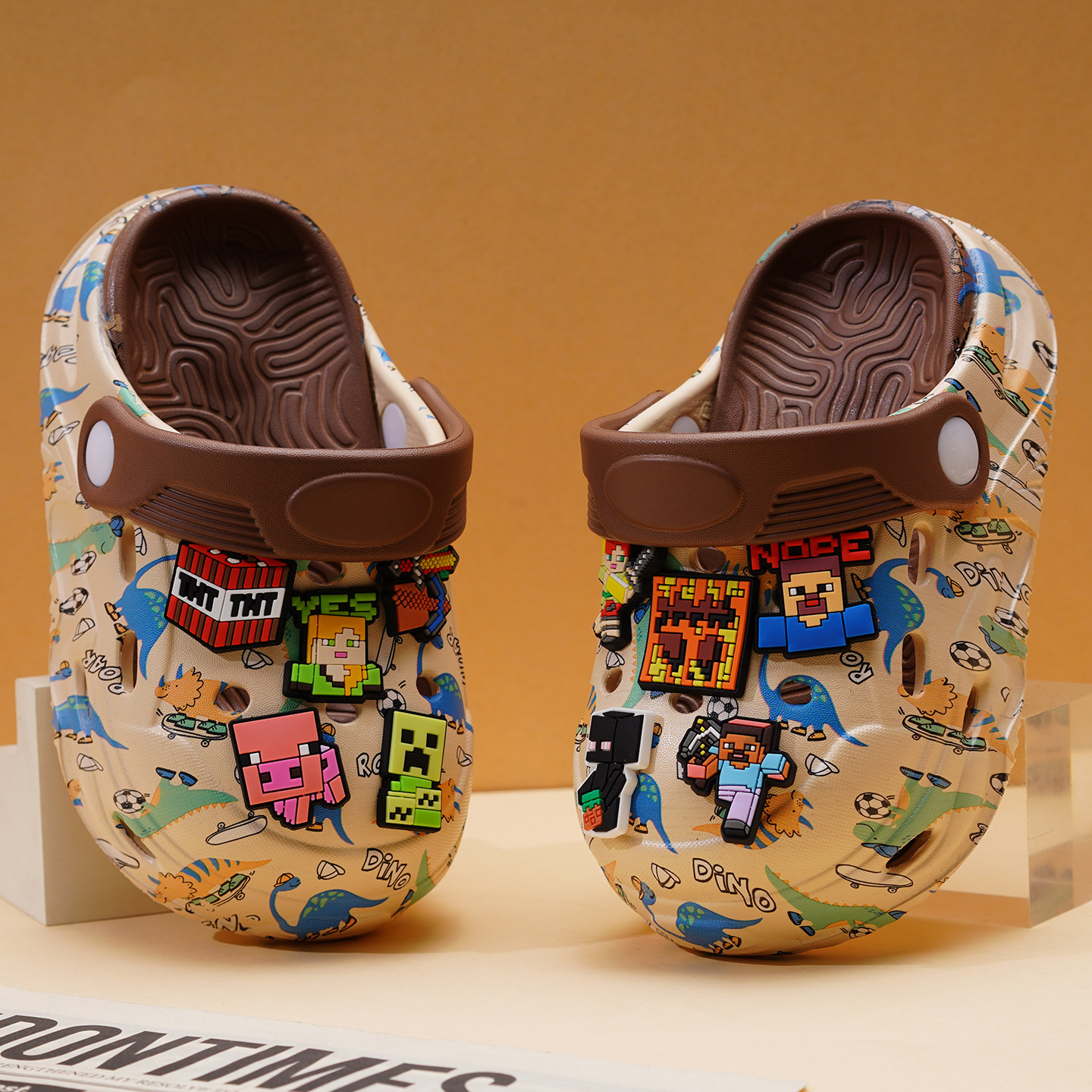 我的世界儿童洞洞鞋男童卡通外穿防滑包头宝宝凉鞋夏季沙滩拖鞋