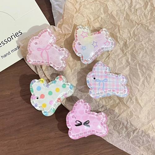 可爱透明甜美卡通奔跑兔发夹ins