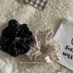 韩系ins法式复古闪钻缎面发圈肠圈褶皱发绳网红大肠圈高级感发饰