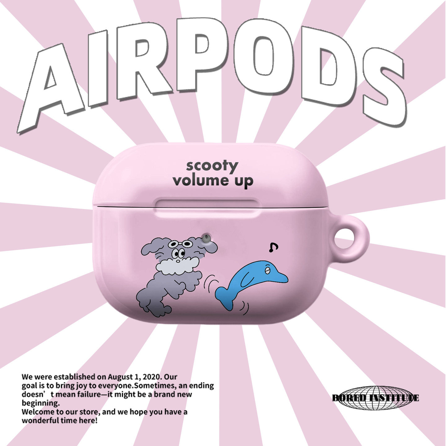 可爱粉底小狗适用于airpods4/3苹果无线蓝牙耳机高级感卡通韩国进口菲林保护套airpods4 pro2/1保护壳潮流