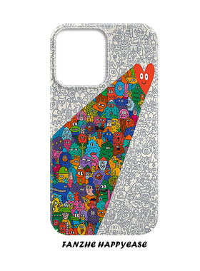 艺术街头涂鸦适用于苹果15手机壳14pro个性创意iPhone13高级12小众磨砂华为mate60菲林壳全包防摔13荣耀一加