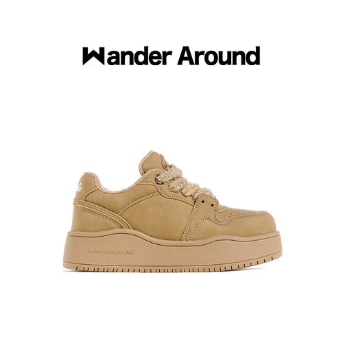 Wanderaround灰色厚底增高板鞋