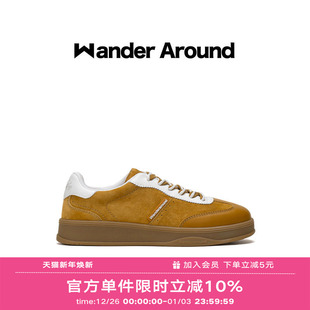 复古德训鞋 Wander 中黄拼色厚底增高休闲鞋 新款 女 around2025秋季