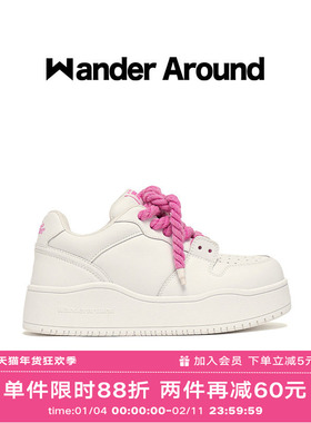 【杨超越同款】Wander around25年春款厚底增高休闲板鞋小白鞋女