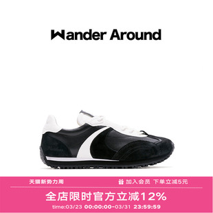 Wander around2025春夏新款LUNA系列黑白拼色阿甘休闲德训鞋女
