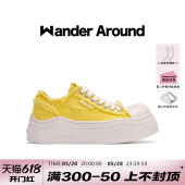 Around漫行2024年春夏新款 重磅新品 柠黄色大头帆布鞋 Wander