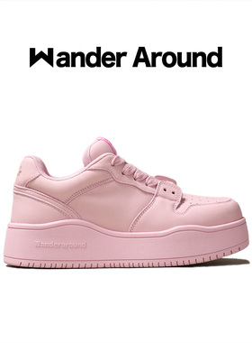 【汪苏泷同款】Wander around 春秋款仙女粉厚底增高休闲板鞋女