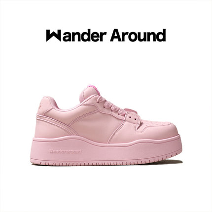 【汪苏泷同款】Wander around 春秋款仙女粉厚底增高休闲板鞋女