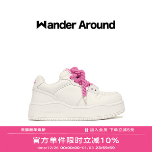 杨超越同款 小白鞋 Wander 厚底增高休闲板鞋 女 around25年春款
