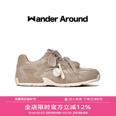 Wander around2025秋季新款厚底增高德训鞋休闲复古足球鞋女