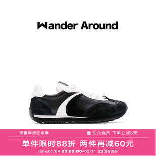Wander around2025春夏新款LUNA系列黑白拼色阿甘休闲德训鞋女