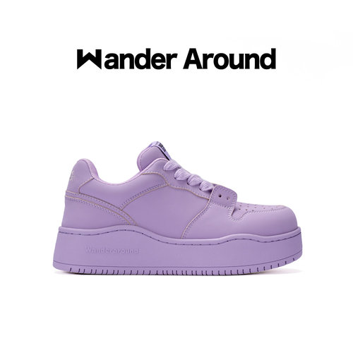 【明星同款】 Wander around漫行春秋款紫蝴蝶厚底增高休闲板鞋女