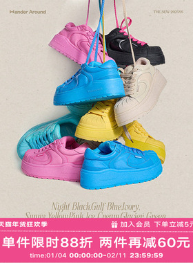 【明星同款】Wander around厚底增高贝壳头休闲板鞋女款