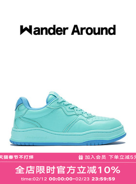 Wander around秋款花巷Flower Lane系列晴空蓝低帮平底休闲板鞋女
