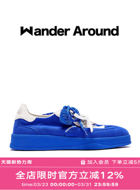 【明星同款】Wander around2025新款蓝色休闲增高板鞋德训鞋女