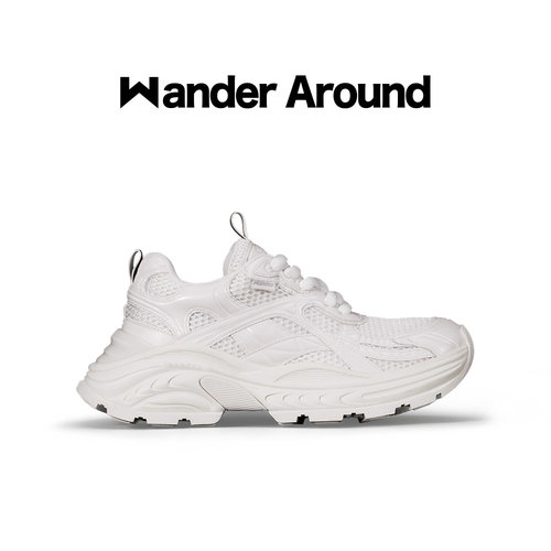 【胡夏同款】Wander Around 漫行春秋款白色厚底增高运动老爹鞋女