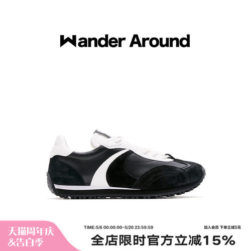 Wander around2025春夏新款LUNA系列黑白拼色阿甘休闲德训鞋女