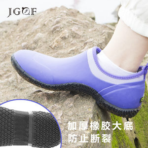 低帮女款雨鞋涉水鞋女防水防滑一脚蹬软底鞋户外透气速干轻便鞋