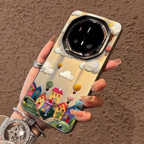 油画气球小镇适用华为mate70rs壳