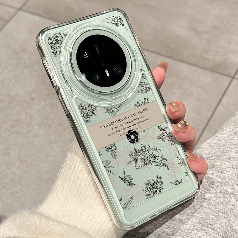 适用华为mate70复古山茶花手机壳