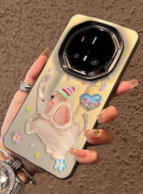 适用华为mate80rs手机壳新款油画小象mate60rs保时捷非凡大师mate60pro高级感mt70全包防摔磨砂小众女款网红