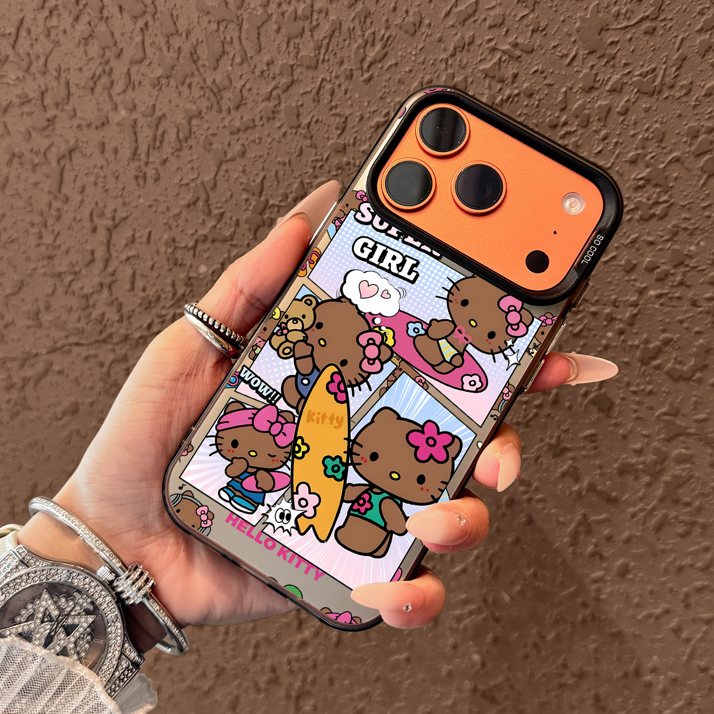 适用苹果17promax夏日冲浪kt猫