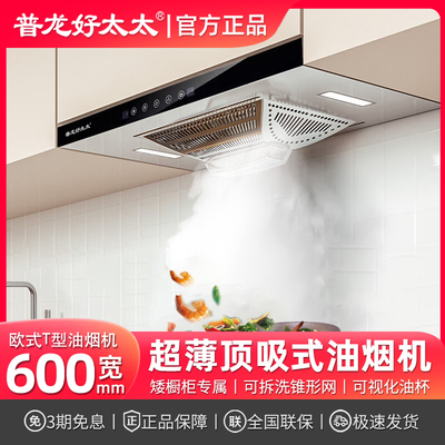 公寓顶吸式油烟机出租房烟机小尺寸超薄型700宽抽油烟机触摸T型机