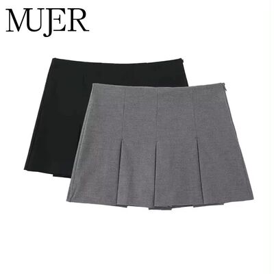 MUJER 2025 Pleated Skirt Shorts for Women High Waist Mini Sh