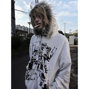 American Vintage Black Faux Fur Sweatshirts Women Letter Pri