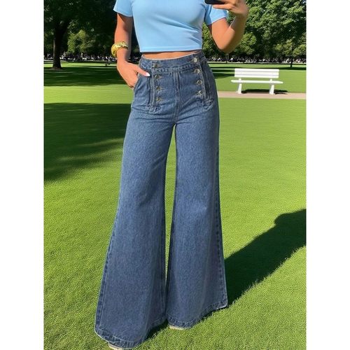 Autumn High Waisted Loose Women's Jean Pants Casual with But