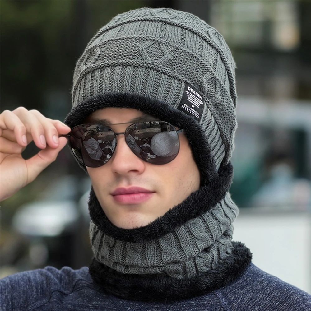 New Style Unisex Plush Lined Winter Hat Thicken Warm Knitted