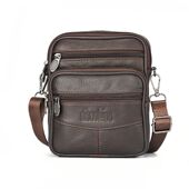 Pock Leather Men High Genuine Bag Zipper Crossbody Quality