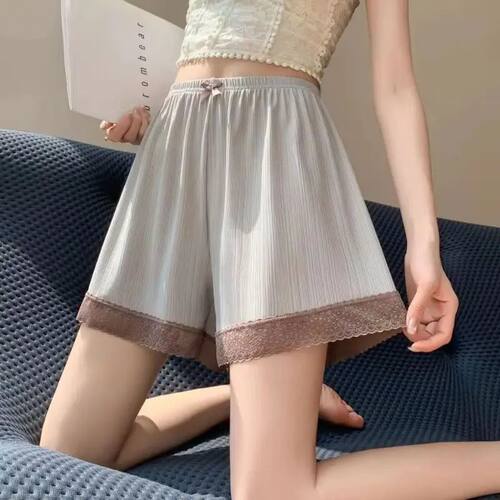New Ice Silk Safety Pants Women's Summer Thin Lace Anti-ligh