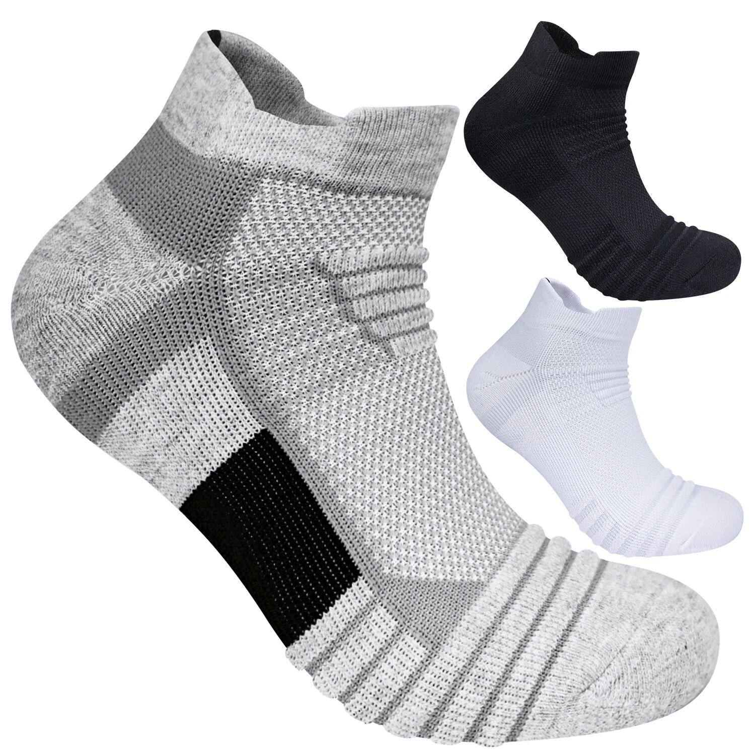 3 Pairs Mesh Sports Terry Socks Cushioned Moisture-managing