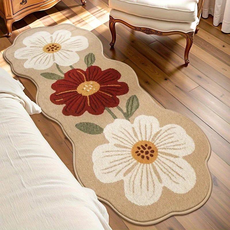 Flower Pattern Living Room Decoration Carpet Irregular Shape