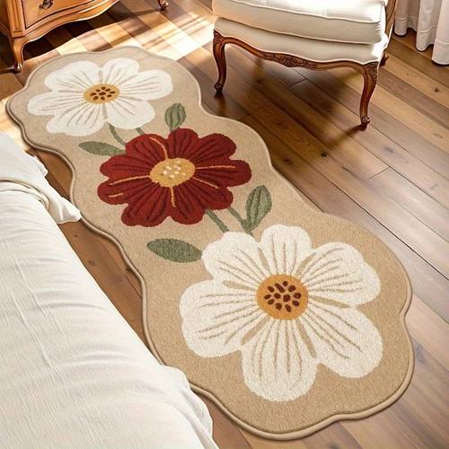 Flower Pattern Living Room Decoration Carpet Irregular Shape