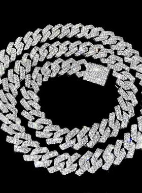16/18/20/22/24inch Prong Cuban Link Chain for Women Men Iced