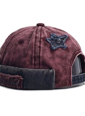 Washed Docker Beanie Brimless Cap Hat Without Visor Solid Co