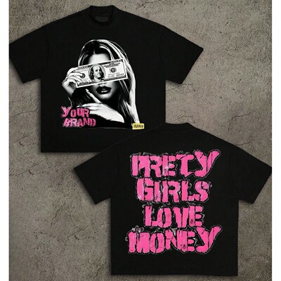 Double-Sided Printing Y2k Style Big Head  Print Men Women Su