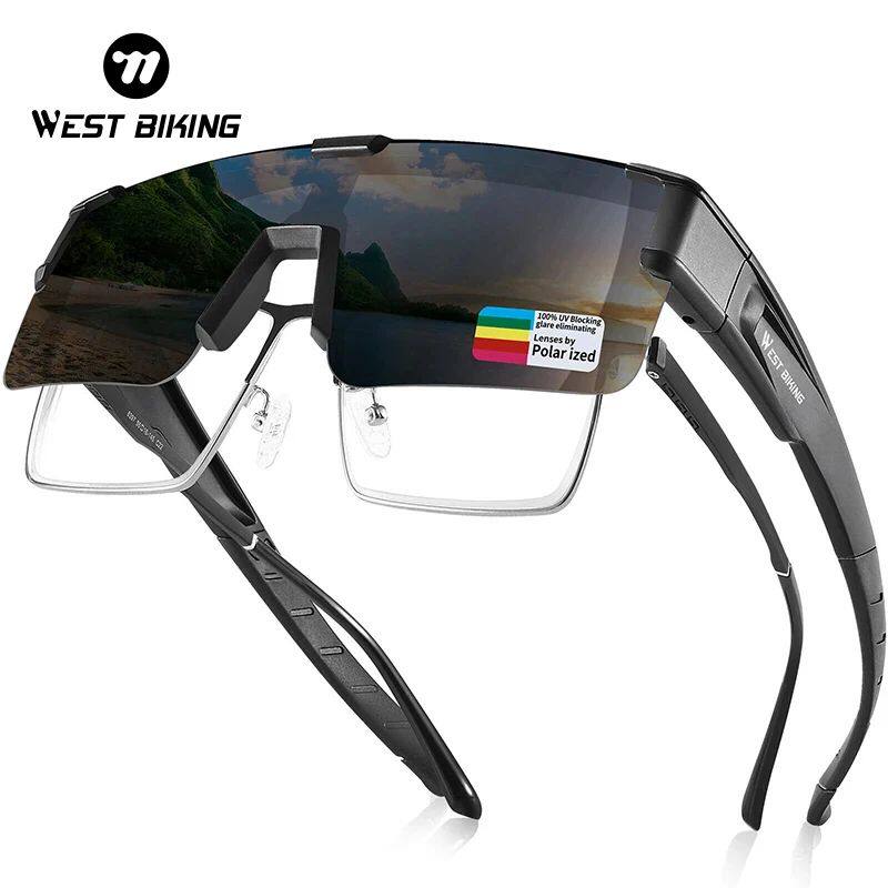 WEST BIKING Fit Over Myopia Glasses Cover Sunglasse Polarize