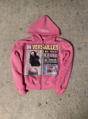 Retro Fashion Printed Pattern Hoodie Y2k Gothic Street Cloth