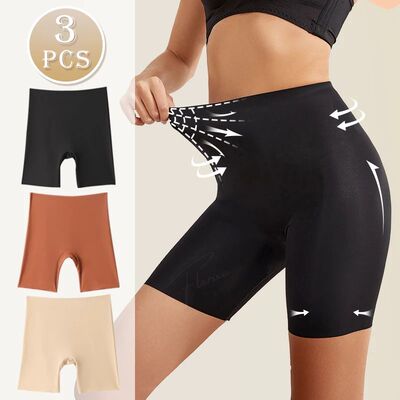 Flarixa 3PCS Anti Chafing Slip Shorts Women High Waist Safet
