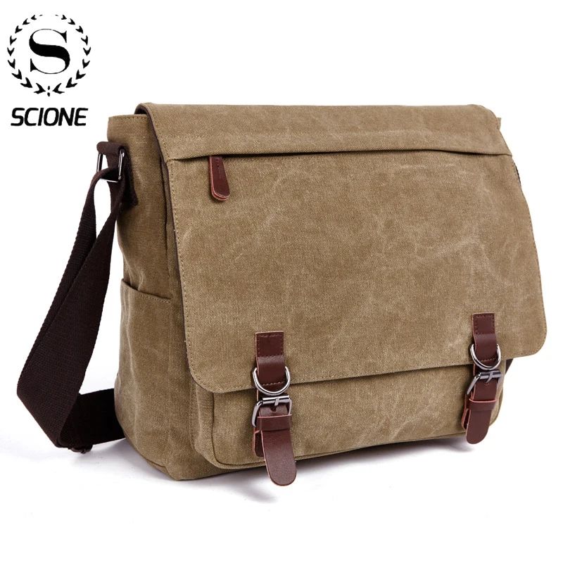 Men Canvas Messenger Bag Vintage Brand Business Casual Trave