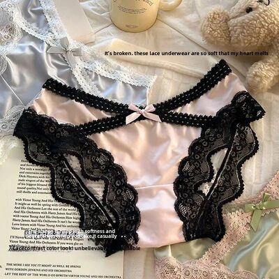 French Lace Underwear Pure Cotton Crotch Satin Sexy Triangle